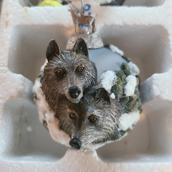 Vintage Bradford Edition Wolf Christmas Ornaments 1999 Eyes of the Wild - Picture 7 of 16